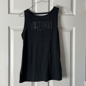 Victoria’s Secret sport ladder open back high neck black work out tank top SP